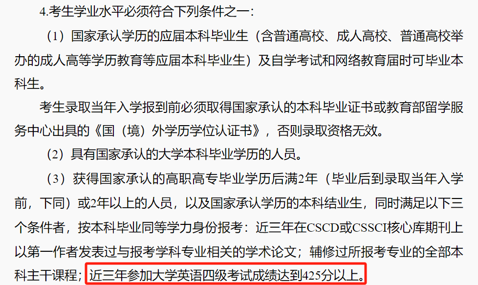 考研湖南大学英语四六级要求